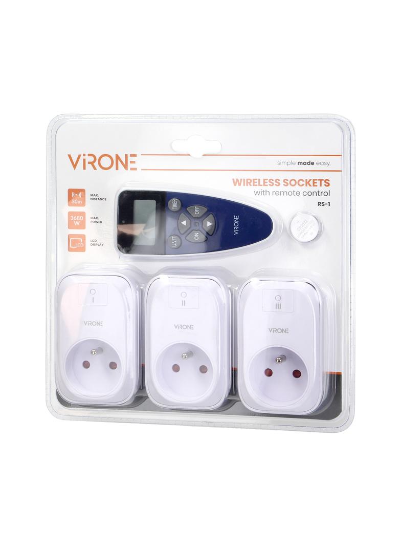 Zestaw gniazd bezprzewodowych sterowanych pilotem z funkcją timera 3+1 RS-1 ORNO