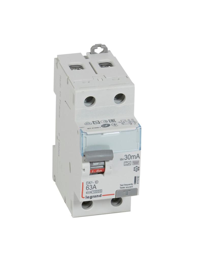 WYŁĄCZNIK RÓŻNICOWOPRĄDOWY P 302 2P 63A 30MA TYP F (HPI) SERII DX3, Legrand