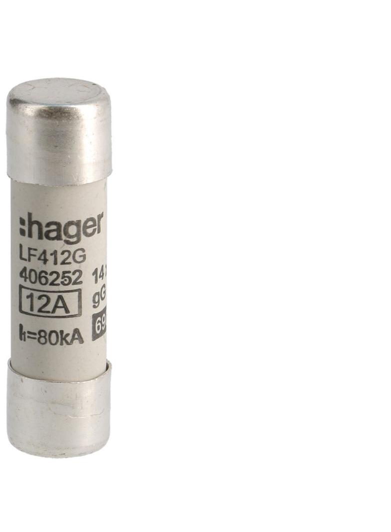 Wkładka bezpiecznikowa cylindryczna CH-14 14x51mm gG 12A 500VAC LF412G HAGER