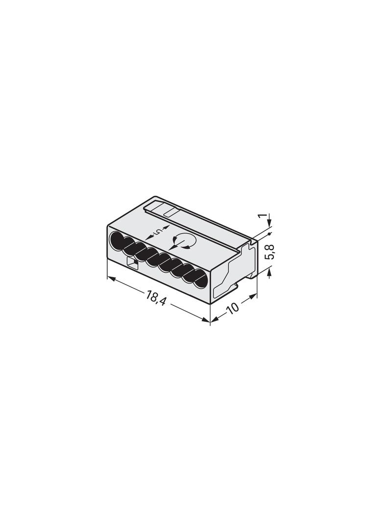 Szybkozłączka MIKRO 8x 0,6‑0,8mm2 jasnoszara 243‑308 /50szt./ WAGO