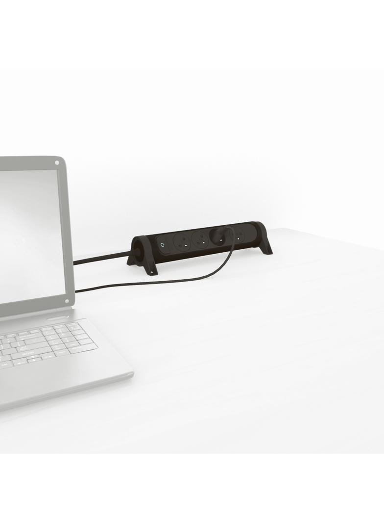 PRZEDŁUŻACZ PREMIUM, OBROTOWY, 4X2P+Z, Z PRZEWODEM 1.5 METRA 3X1.0 MM2 - CZARNY/GRAFITOWY, Legrand