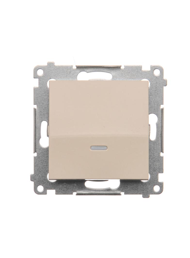 Simon 54 Przycisk pojedynczy zwierny z podświetleniem LED bez piktogramu 10A 250V szybkozłączka kremowy DP1L.01/41 KONTAKT