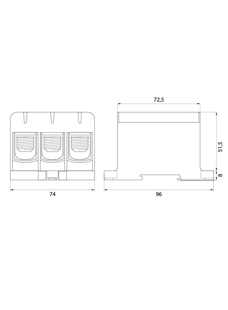 Złączka przelotowa WLZ35/3x150/s szara OPATÓWEK