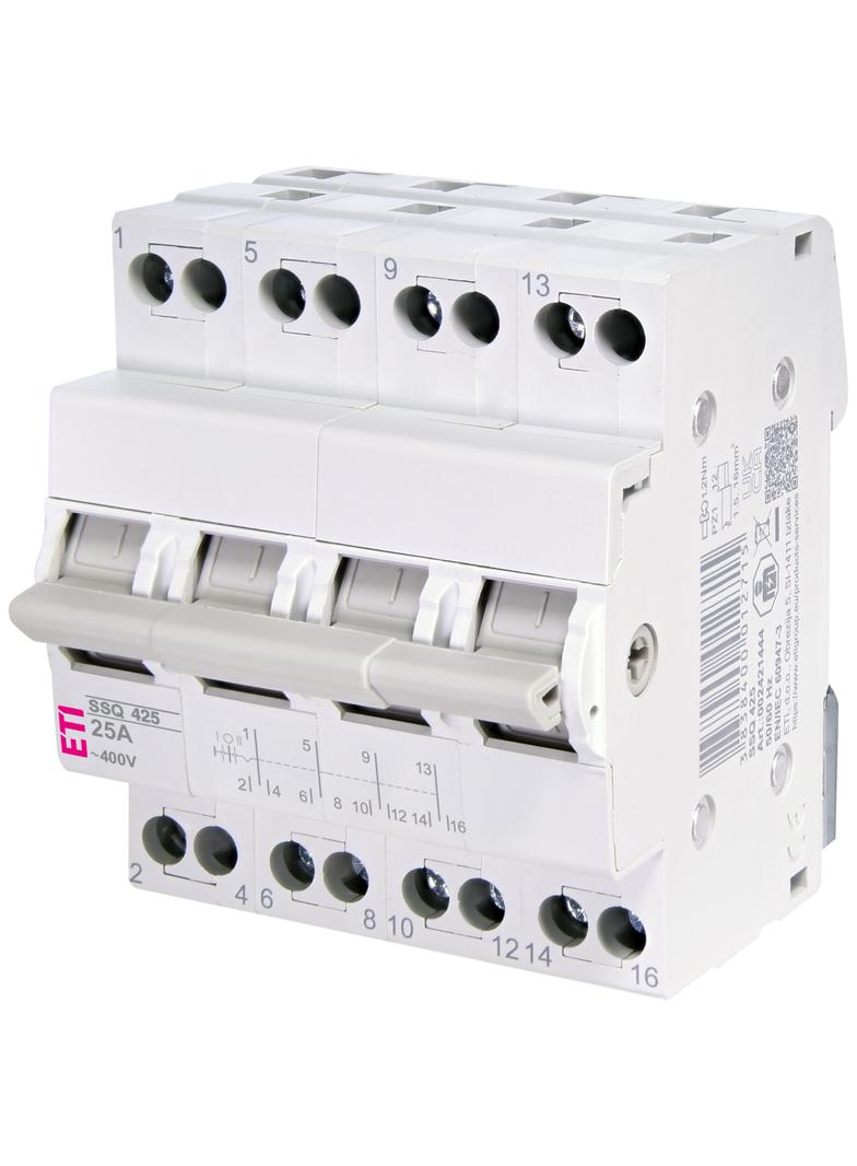 Przełącznik trójpołożeniowy modułowy 25A 4P SSQ 425 002421444 ETI