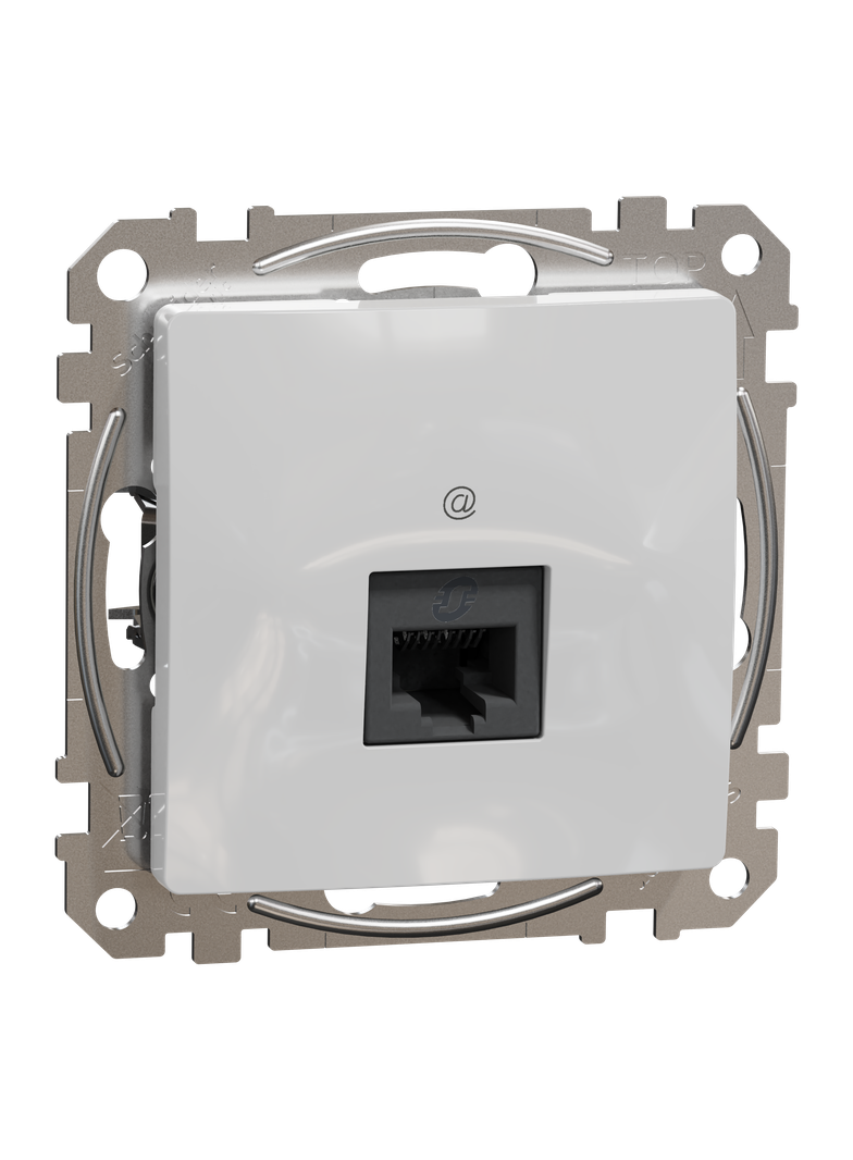 Sedna Design & Elements, gniazdo komputerowe RJ45 kat.5e UTP, srebrne aluminium