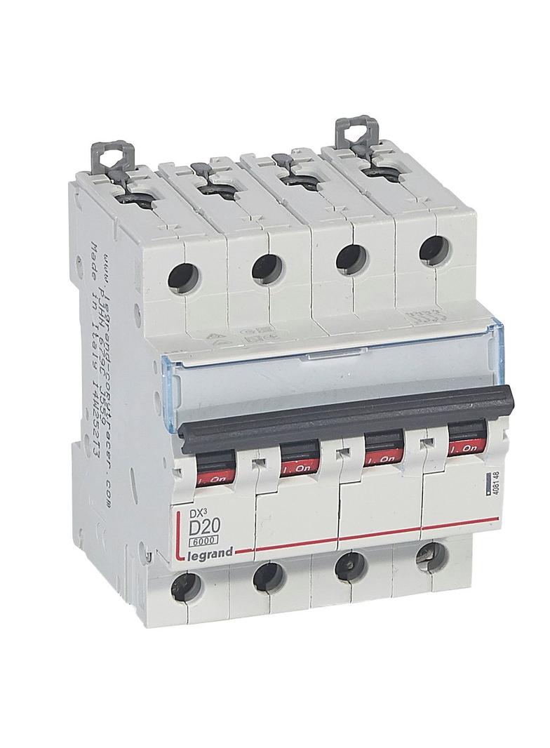 Wyłącznik Nadprądowy S 304 4P D20A 6kA DX3 408148 LEGRAND