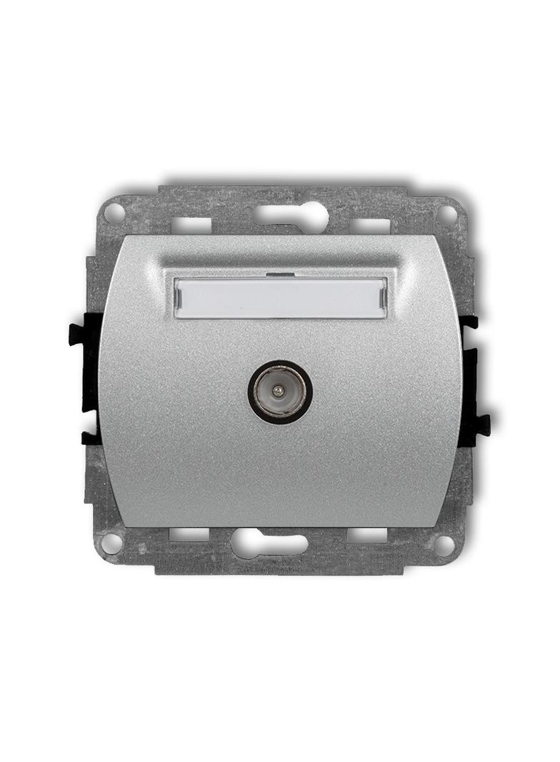 TREND Mechanizm gniazda antenowego pojedynczego TV srebrny metalik