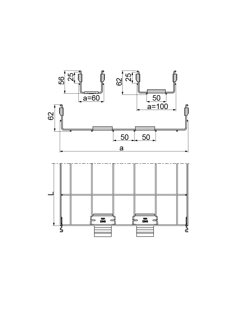 KSG500H60/3 Korytko siatkowe zgrzewane z drutu galwanicznego