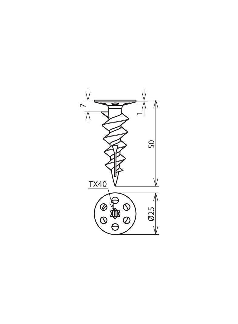 Kołek do wspornika, do montażu w warstwie izolacji, dł. 50 mm, poliamid