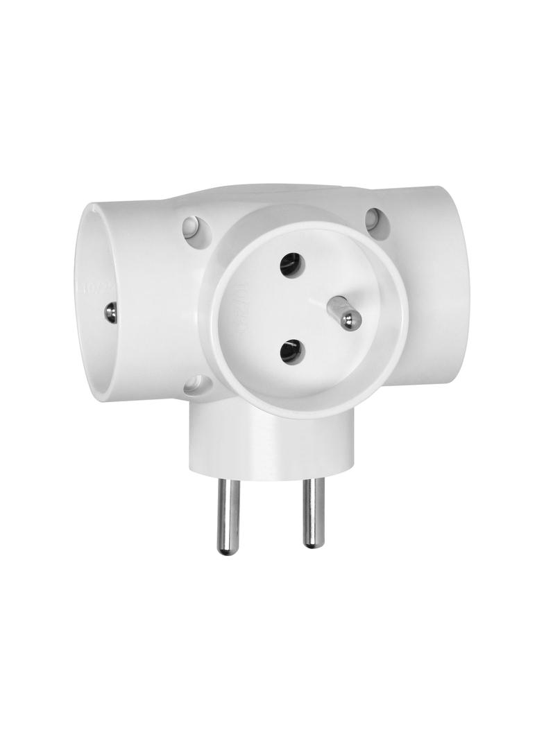 Rozgałęźnik 3x2P+Z, z zabezpieczeniem przeciwprzepięciowym