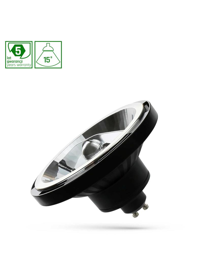 LED AR111 GU10 230V 12W COB 15st WW BLACK SPECTRUM