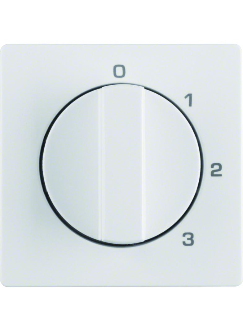 Q.x Płytka czołowa z pokrętłem do łącznika 3-poz z  0  i nadrukiem biały aksamit