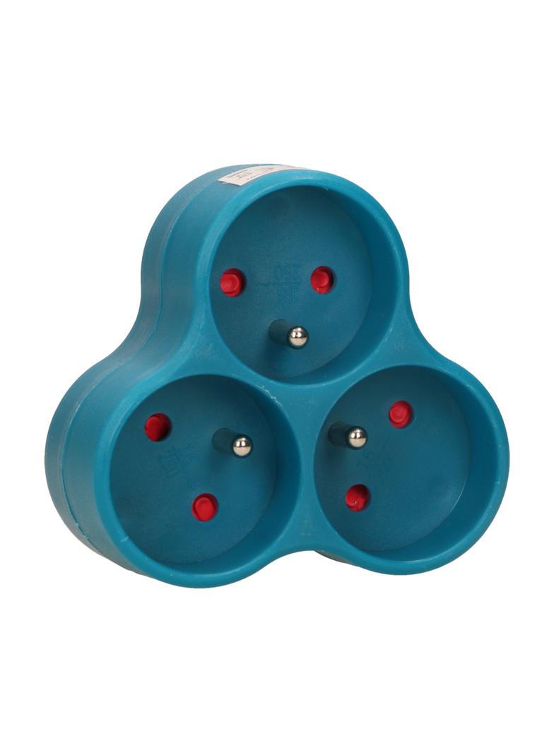 Rozgałęźnik 3x2P+Z turkusowy OR-AE-13134/T ORNO