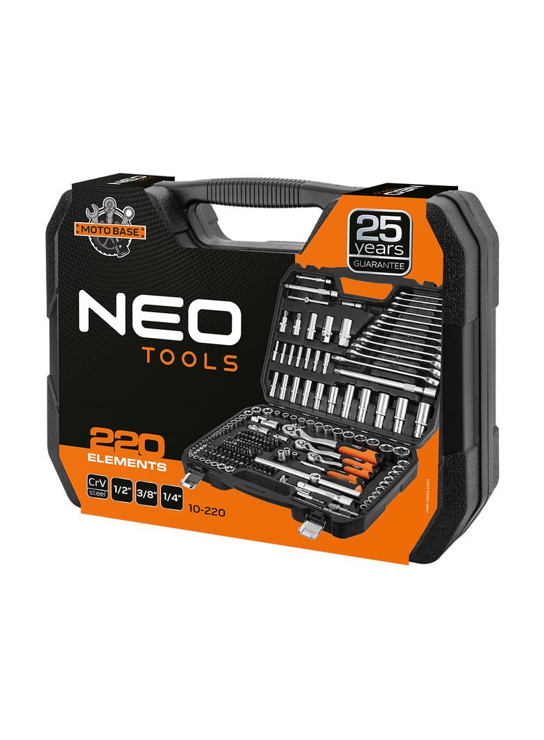 Zestaw kluczy 220 elementów 1/2", 3/8", 1/4"