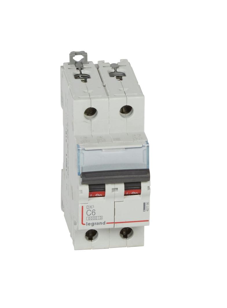 WYŁĄCZNIK NADPRĄDOWY S 302 2P C 6A 6000A SERII DX3, Legrand