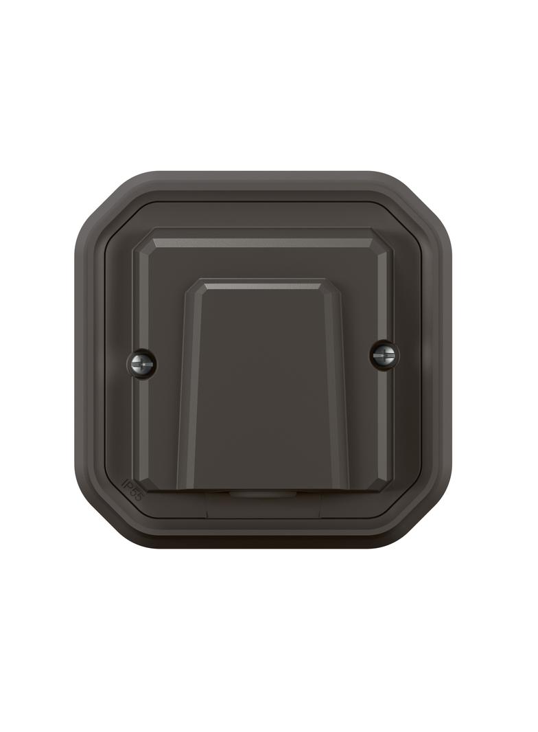 NOWE PLEXO - WYJŚCIE KABLOWE Z UCHWYTEM KOMPLET PODTYNK. 16A-230V~ ANTRACYT