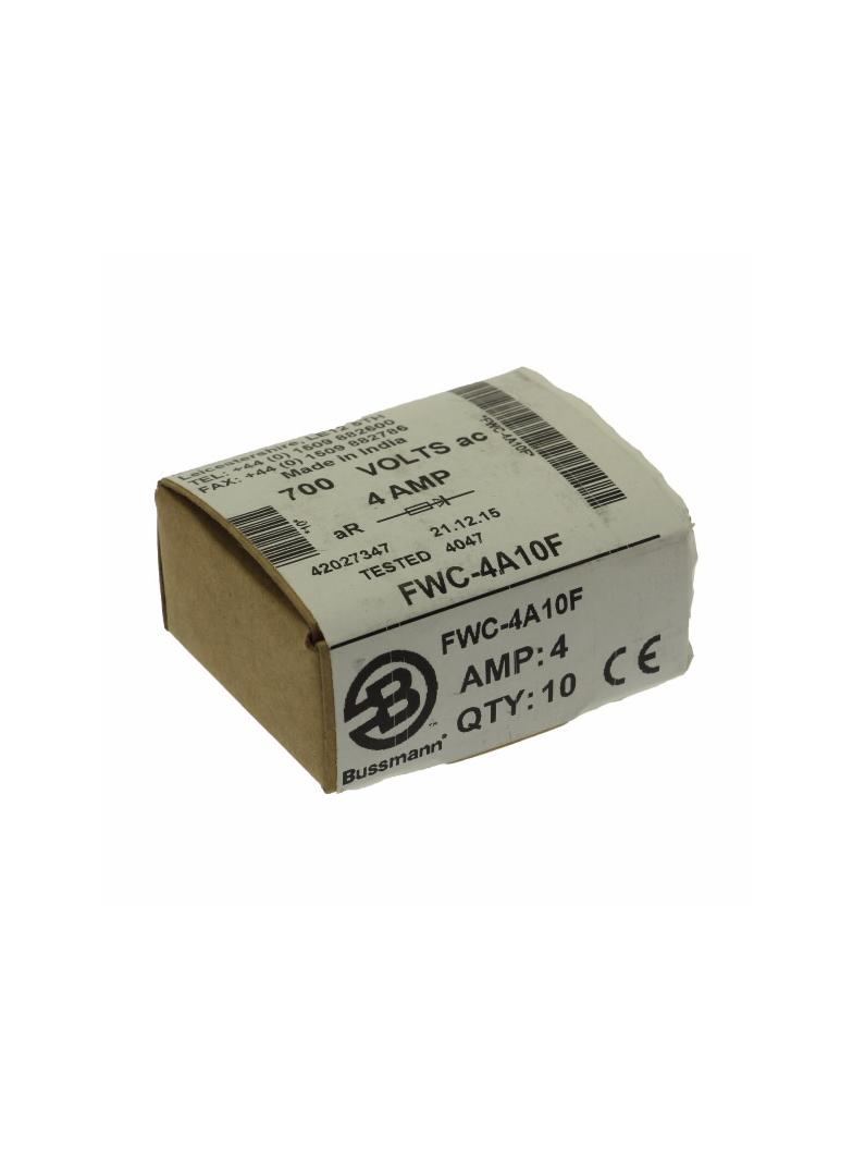 4AMP 700V AC UL FERRULE 10x38MM FUSE Wkładka szybka 4A AC 700V 10x38 mm aR UL FWC-4A10F EATON