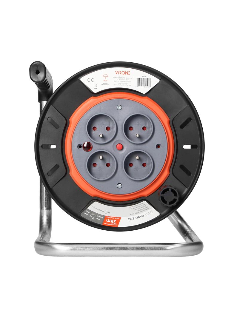 Zwijak bębnowy IP20 4x2P+Z 16A 230V, H05RR-F 3x1,5mm2, 25m