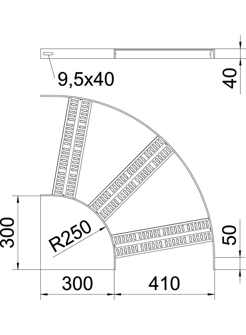 SLZB 90 400 ALU Łuk 90°