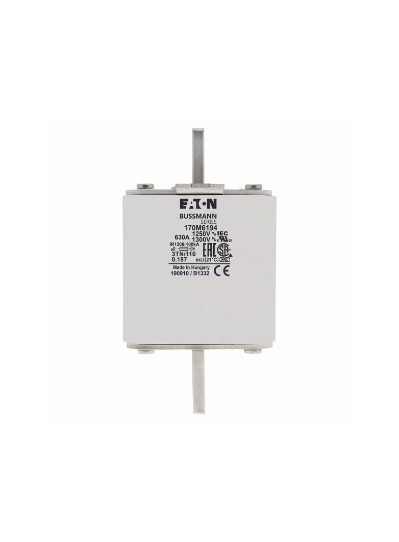 FUSE 630A 1250V 3TN/110 AR CU Wkładka szybka 630A AC 1250V rozmiar 3 76x90x139 mm aR DIN I 170M6194