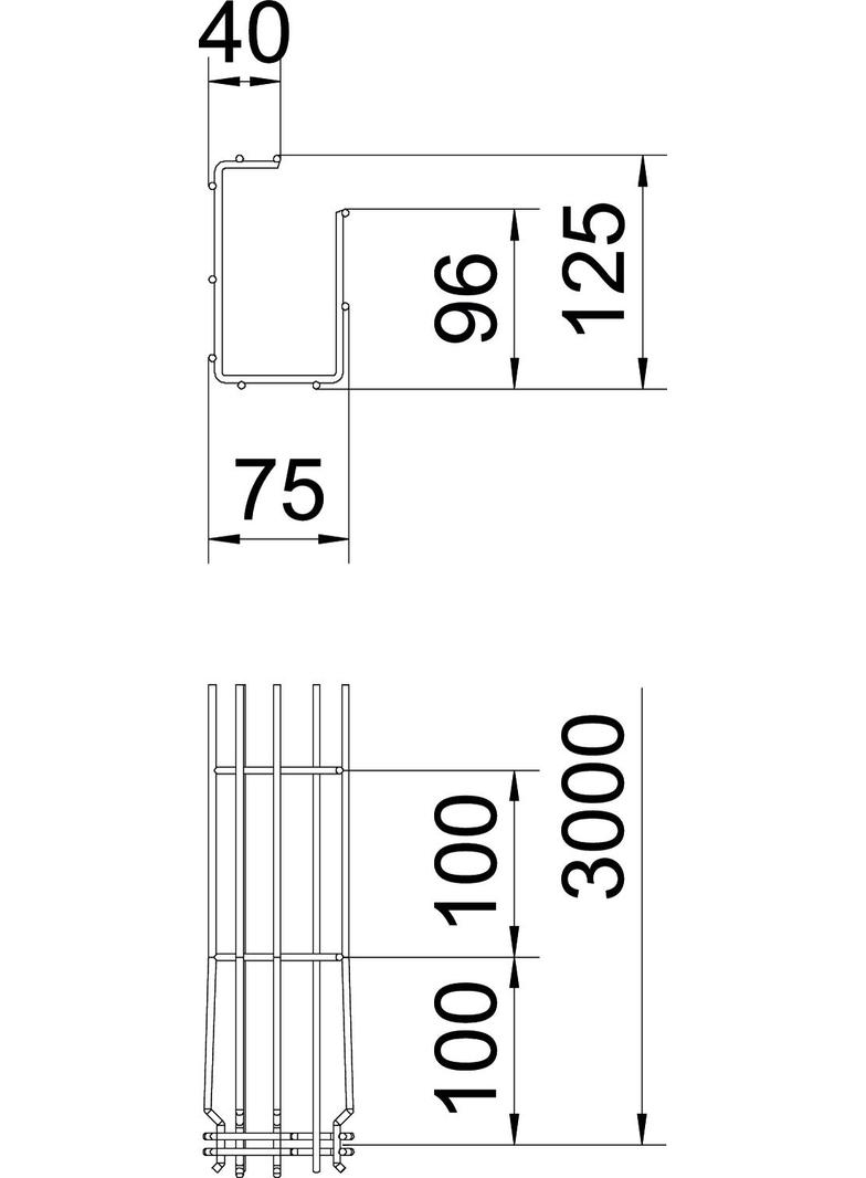 korytko G75x125mm 3m  GRM 125 75 G