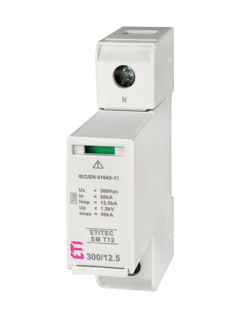 Ogranicznik przepięć T1+T2 (B+C) - bez prądu upływu TEC SM T12 300/12,5 1+0 002440540 ETI