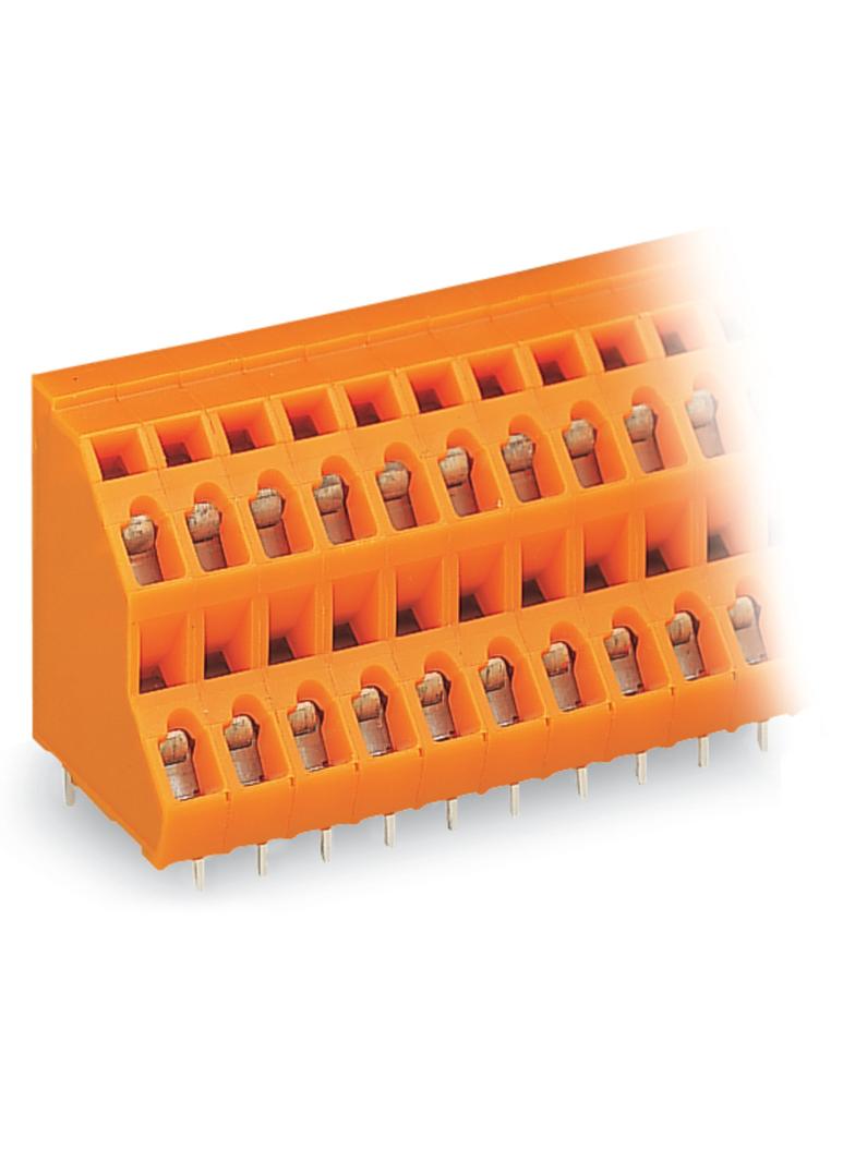 2-piętrowa listwa do pł. drukowanych 16-bieg. pomarańczowa raster 5,08 m