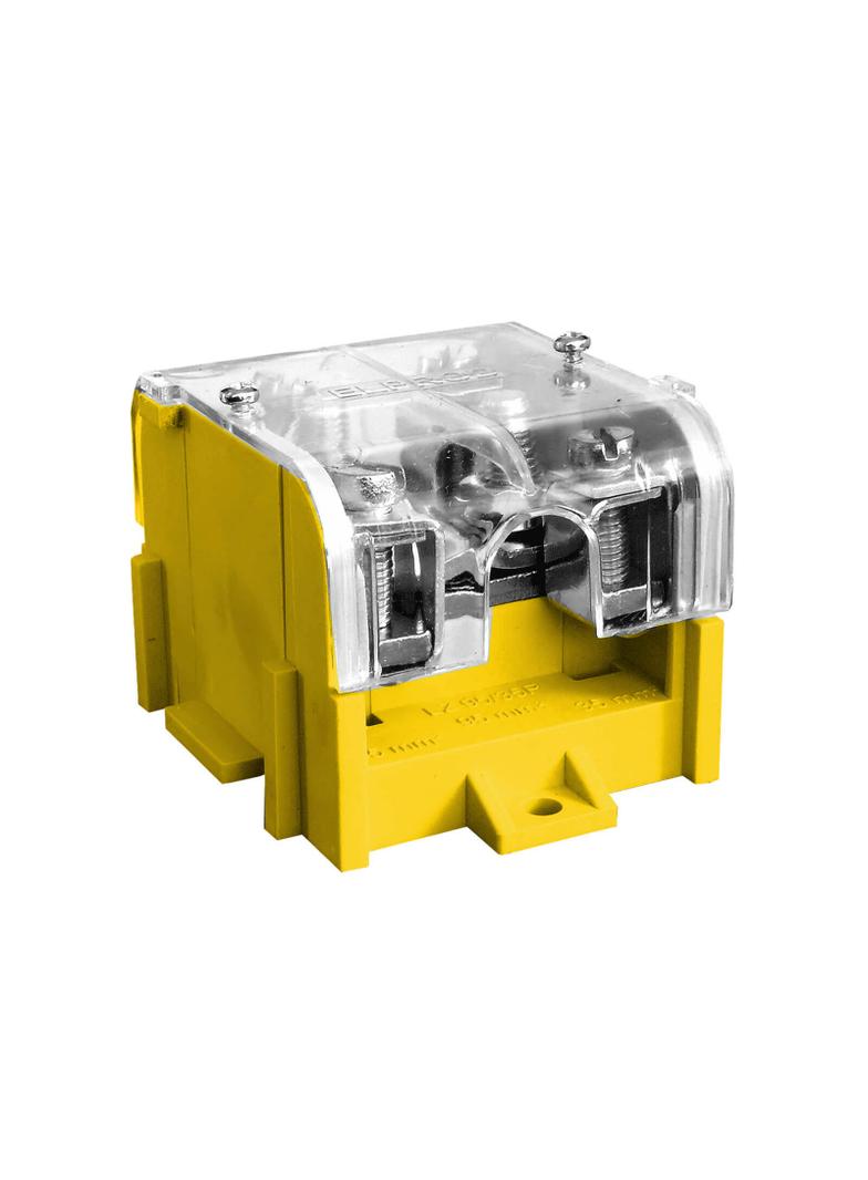 LZ1*95/35P ,  Odgałęźnik instalacyjny 1-segmentowy (zacisk: 1x95mm2 - 4x35mm2)/ z pokrywą, żółty