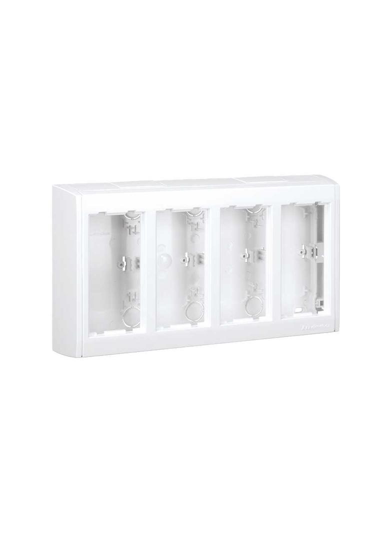 Simon Connect Obudowa natynkowa 4-modułowa z pokrywami bocznymi 8x K45 czysta biel SBC400/9 KONTAKT