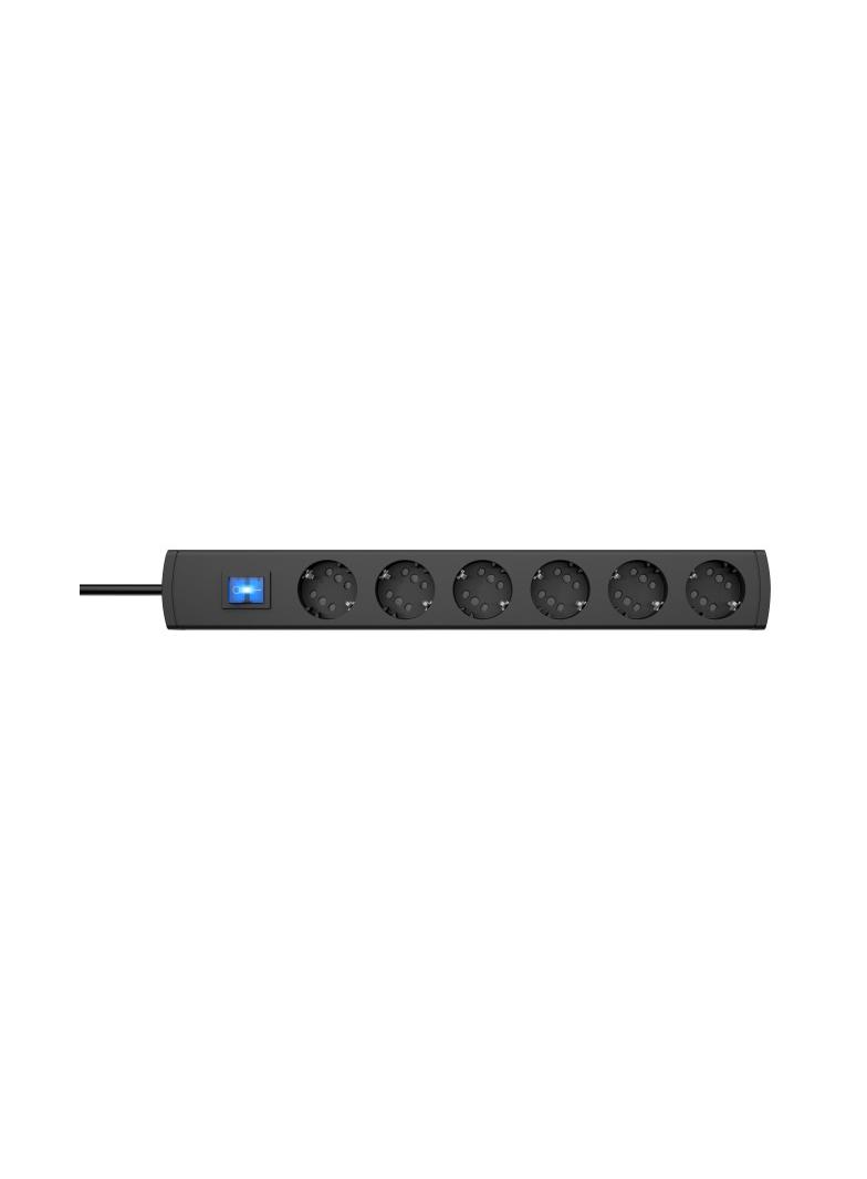 Listwa zasilająca DUOVERSAL plus 6=12, z wyłącznikiem, czarny/antracyt, 1,4 m H05VV-F 3G 1,5 mm2