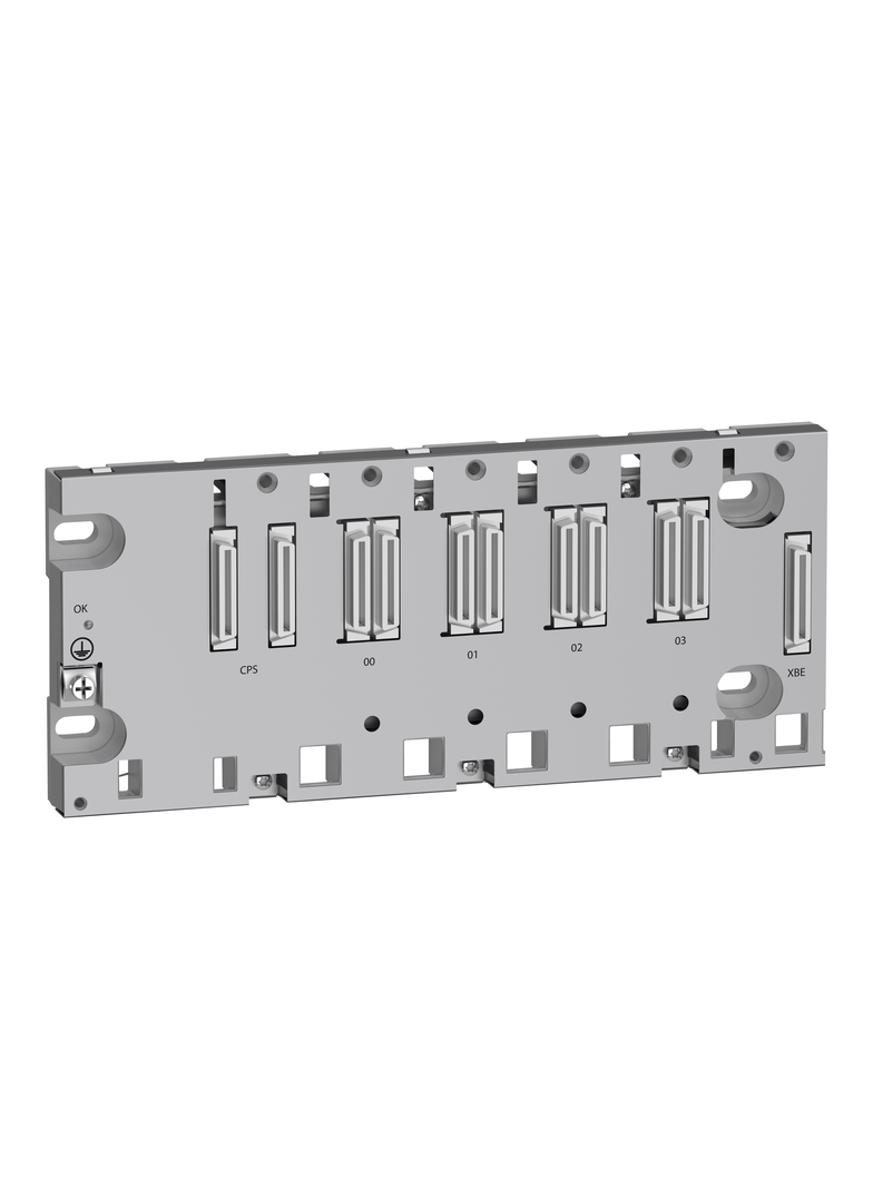 Modicon M580, płyta bazowa, 4 otwory, Ethernet, wzmocniona