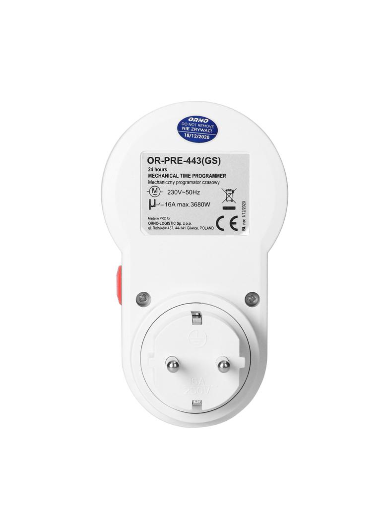 Programator czasowy mechaniczny wersja Schuko OR-PRE-443(GS) ORNO