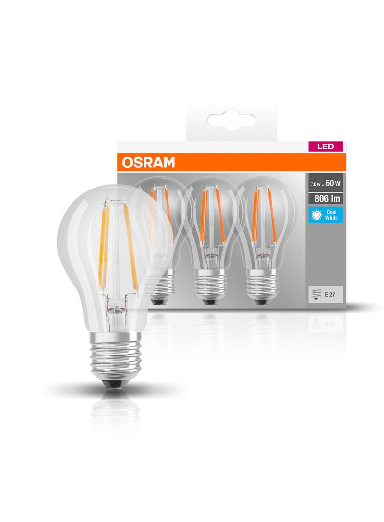 Lampa LED BASE Classic A60 6,5W/840 230V Filament szkło przezroczyste E27 FS3 OSRAM
