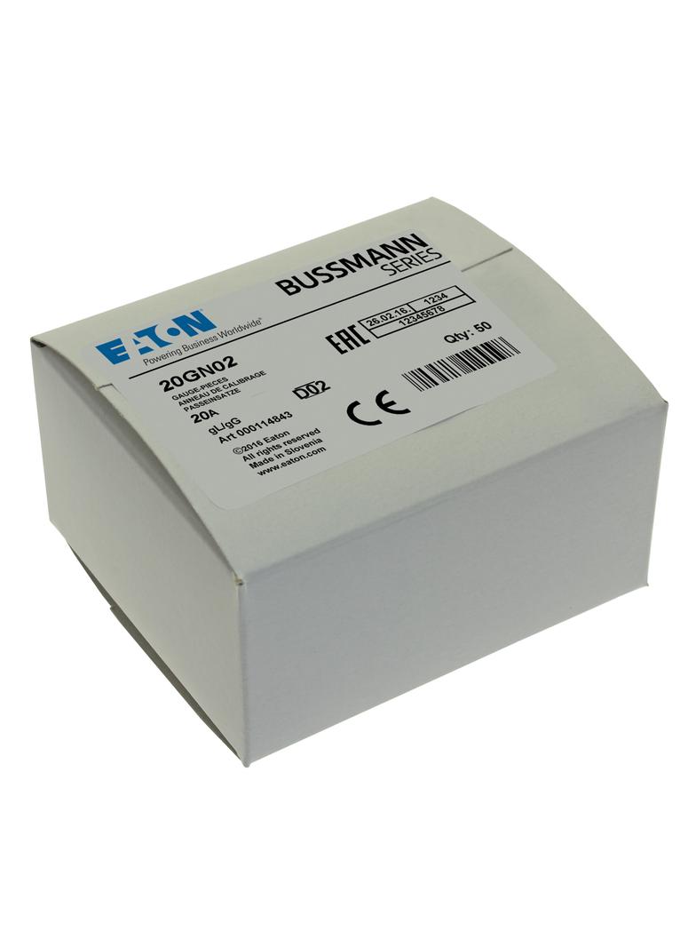 GAUGE PIECE DO2 20A 400V FOR E18 Wstawka kalibrowa D02 20A E18 20GN02 EATON