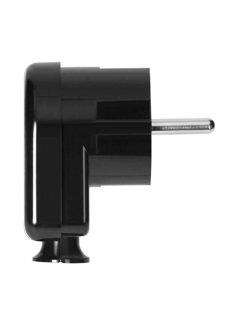 Wtyczka kątowa Uni-Schuko 16A, 230V, czarna