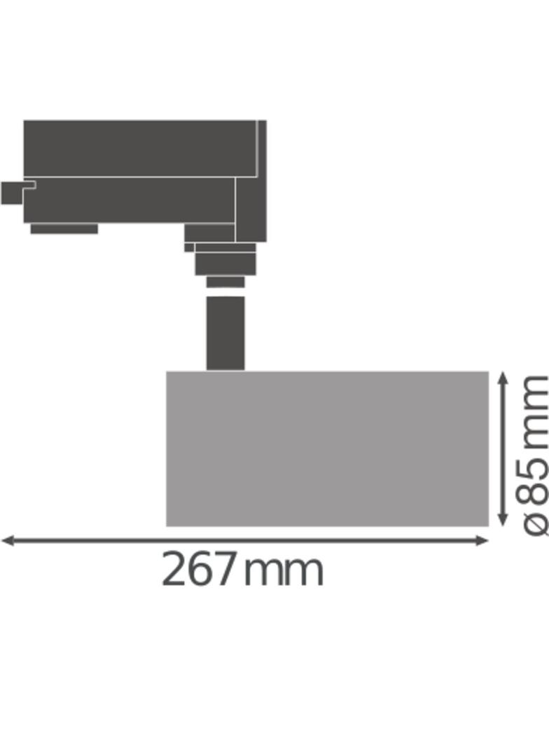 Szynowa oprawa TRACKLIGHT SPOT D85 35W 3000K 90RA NFL GY