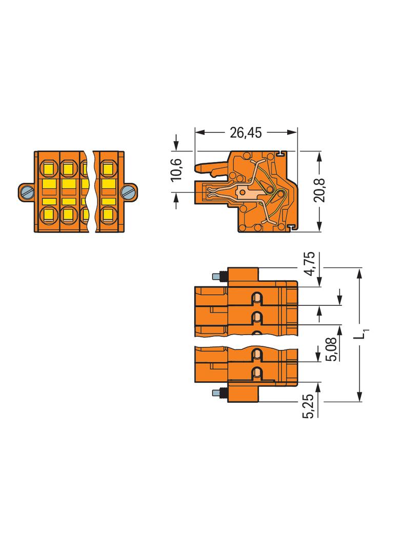 FEDERL.CCS 5,08MM M.KN.U.SF 3-P.ORAN