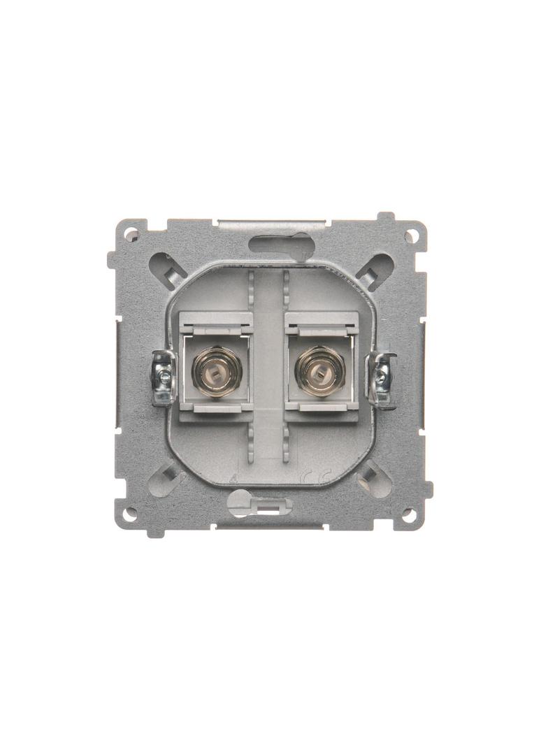 Simon Basic Gniazdo antenowe typu podwójne srebrny mat