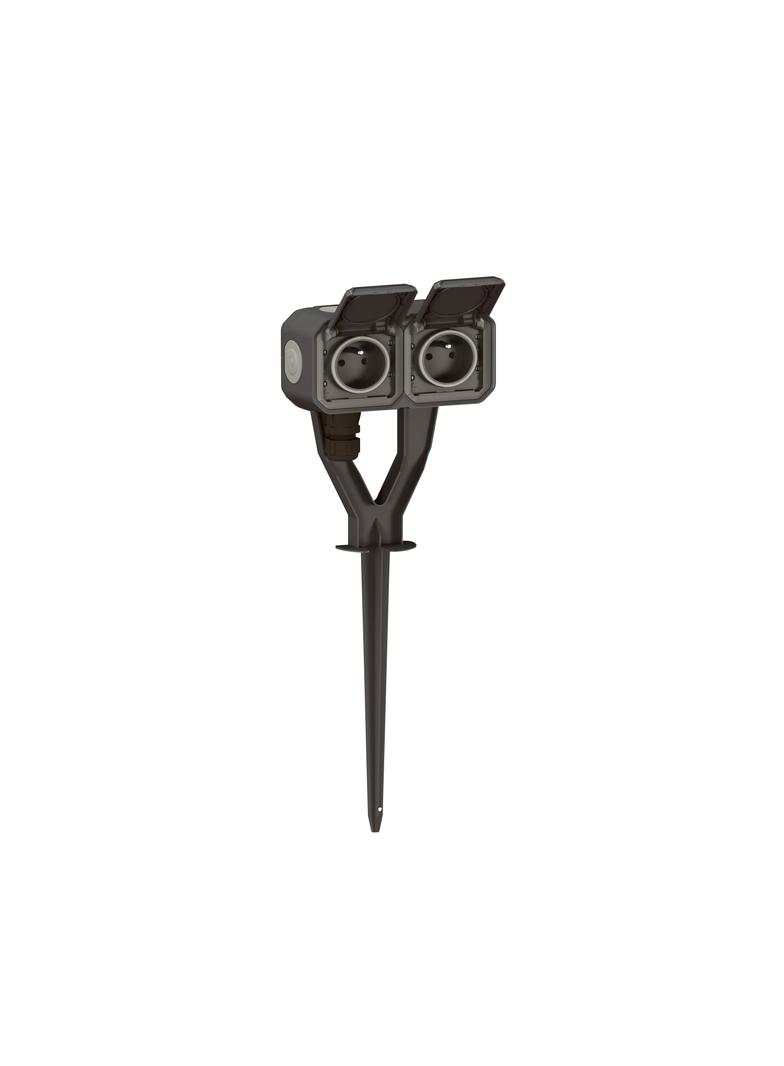 NOWE PLEXO - GNIAZDO OGRODOWE 2X2P+Z KOMPLET NATYNKOWY 16A-250V ANTRACYT 069749L LEGRAND