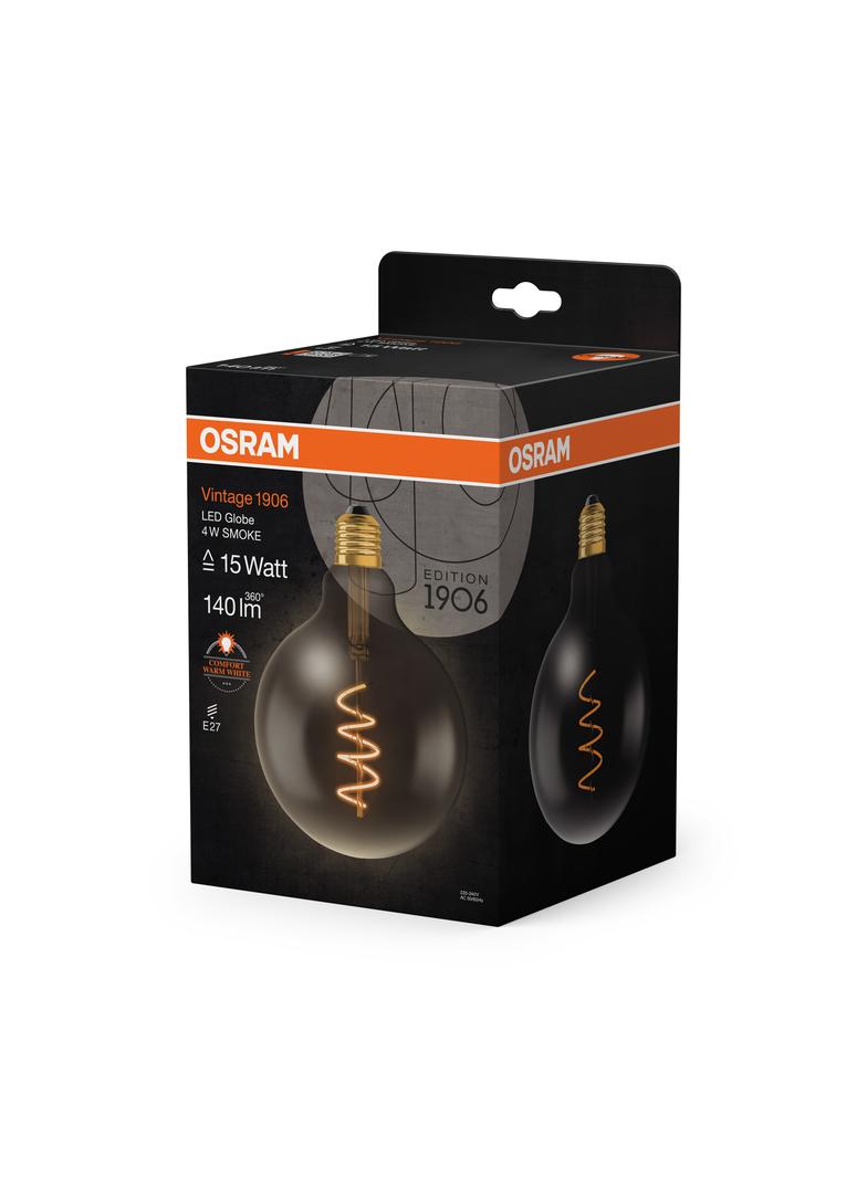 Lampa LED Vintage 1906 CL GLOBE125 Filament szkło przezroczyste SMOKE 15 non-dim 5W 818 E27