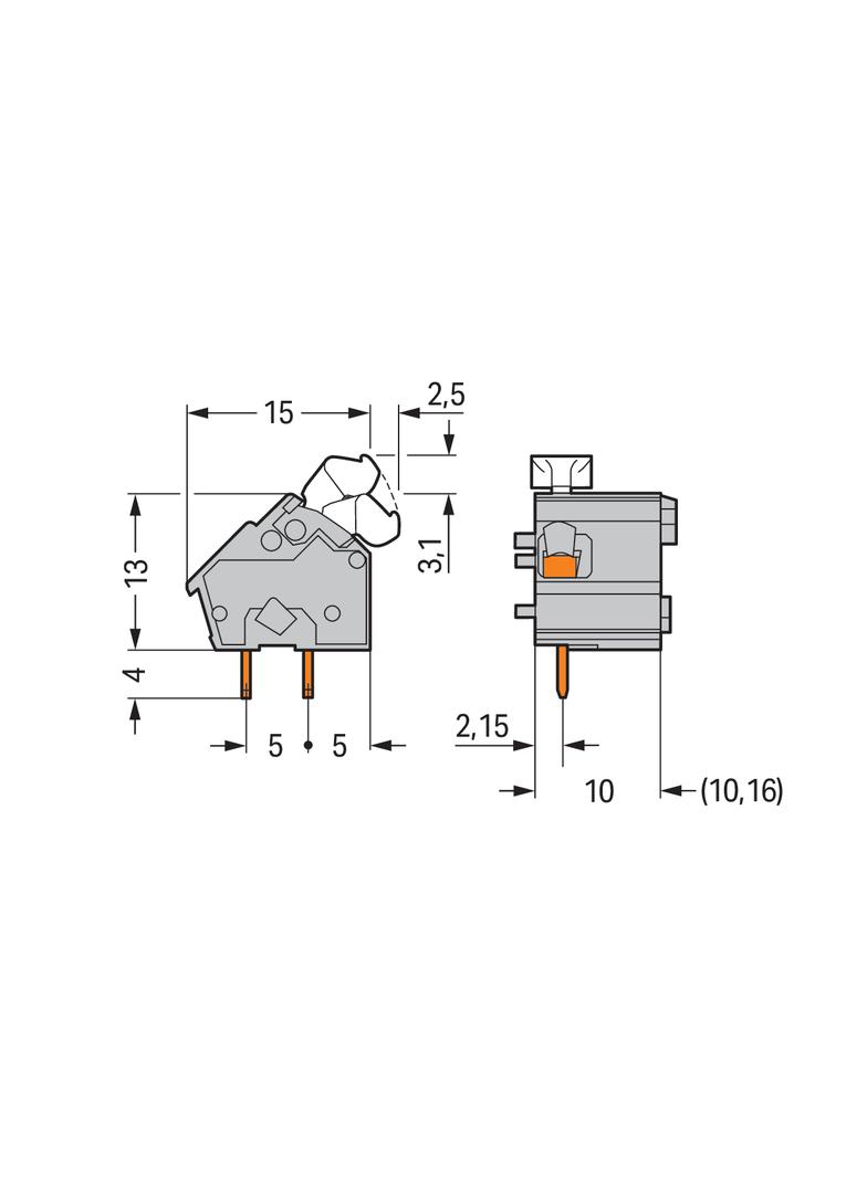 modularna złączka do płytek drukowanych /100szt./ WAGO