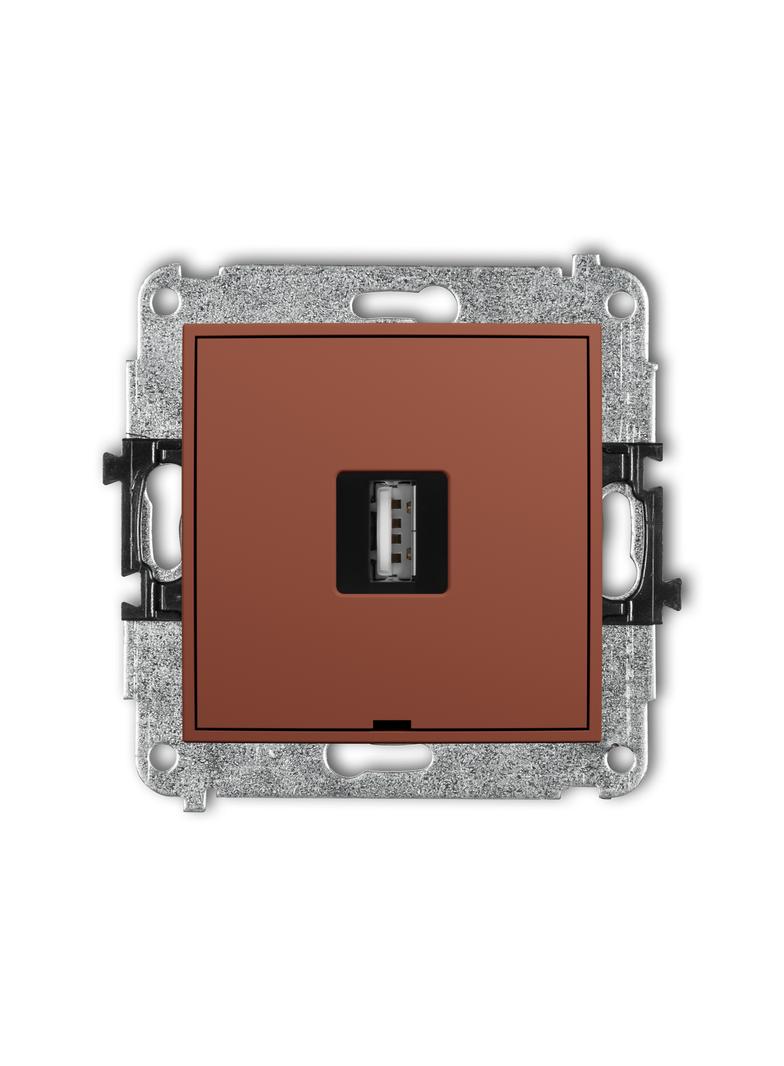 ICON Gniazdo pojedyncze USB typ A-A 2.0 terakota 63IGUSBBO-1 KARLIK