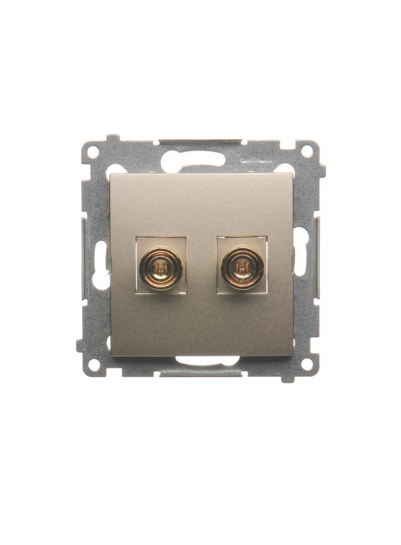 Simon 54 Gniazdo głośnikowe pojedyncze Przekrój przewodów dla wyjścia do 6 mm2 złoty mat