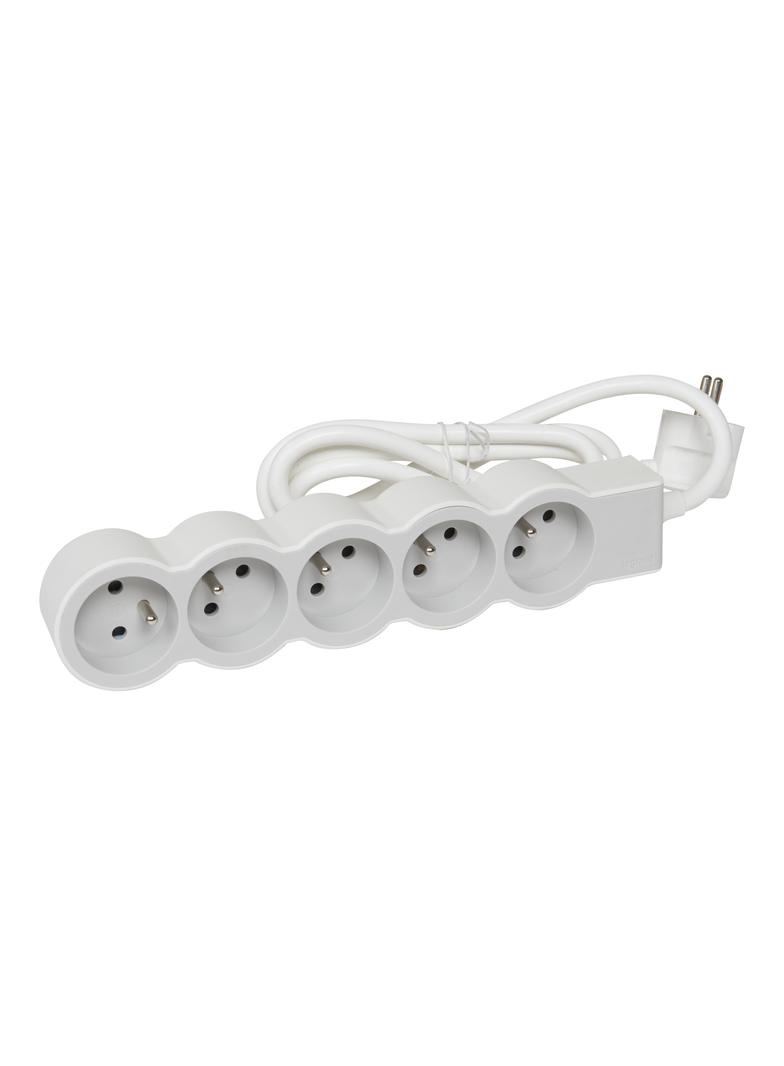 PRZEDŁUŻACZ STANDARD 5X2P+Z, Z PRZEWODEM 3.0 METRA 3X1.5 MM2 - BIAŁY/JASNOSZARY, Legrand