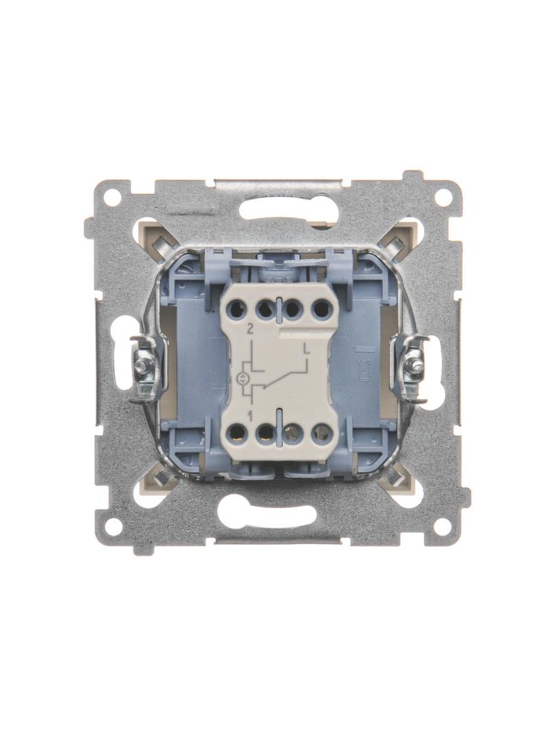 Simon 54 Łącznik schodowy z podświetleniem LED 10A 250V szybkozłączka kremowy DW6L.01/41 KONTAKT