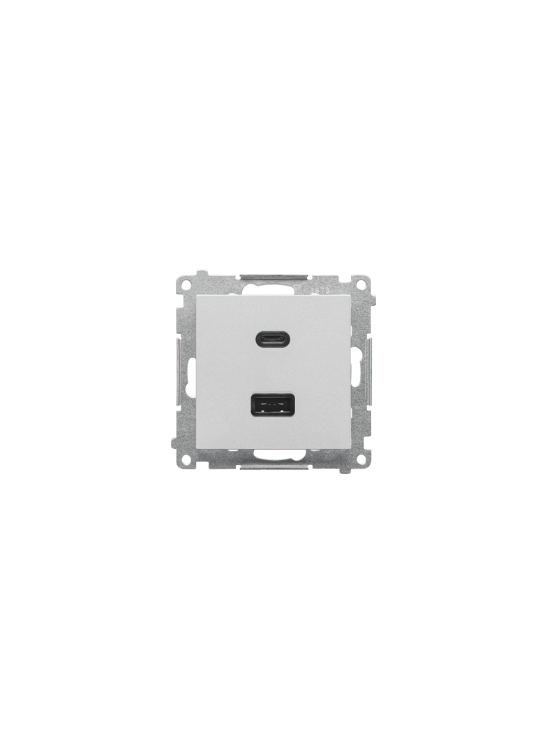 Simon 55 Ładowarka typ USB C+A 30W 230V aluminium mat TEC2CAQ.01/143 KONTAKT