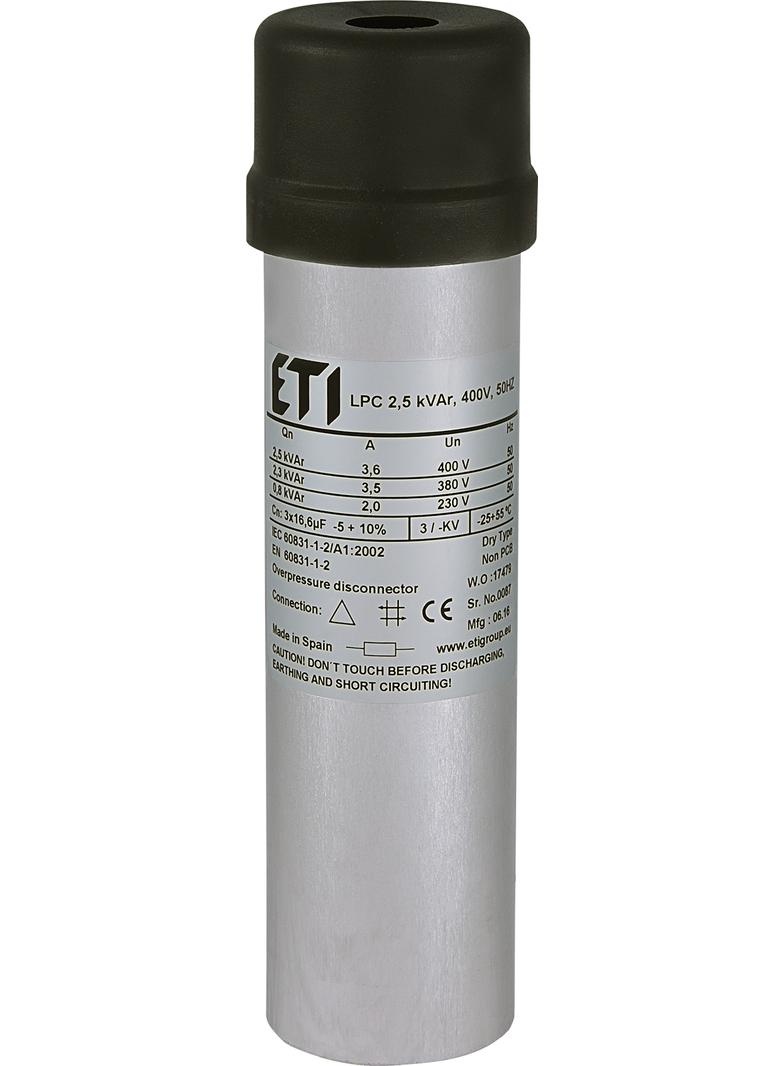 Kondensator LPC 2,5 kVAr, 400V, 50Hz 004656702 ETI
