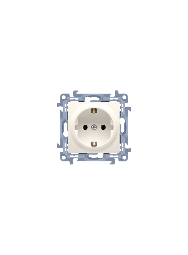 Simon 10 Gniazdo wtyczkowe Schuko pojedyncze 16A 250V zaciski śrubowe krem CGSZ1.01/41 KONTAKT