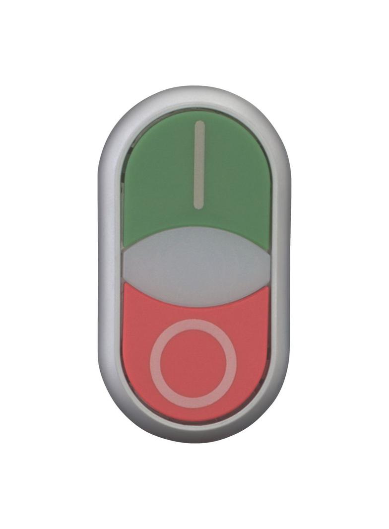M22-DDLF-GR-X1/X0 Przycisk podwójny zielony/czerwony /O-I/ z samopowrotem i z możliwością podświetle