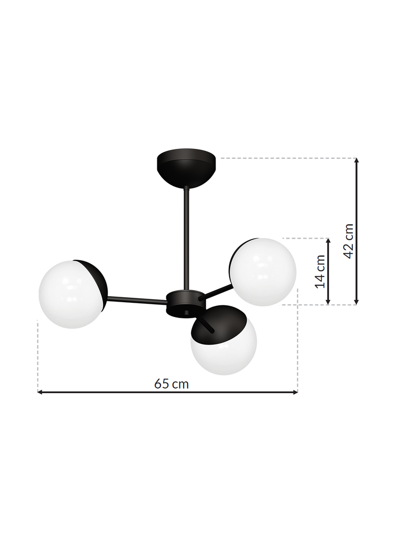 Milagro lampa wisząca/żyrandol Sfera Black 3xE14 MLP8865
